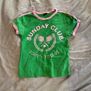 Green and Pink Urban Outfitters Crop Top